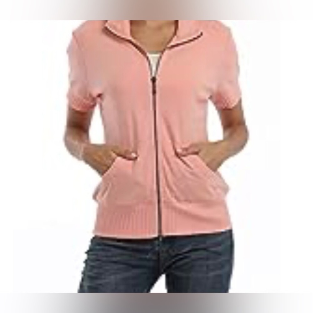 Standup collar short sleeve sweatshirt